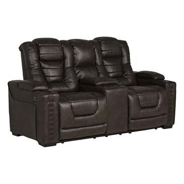 Prime Resources International Power Reclining Loveseat with Console in Walnut , , large