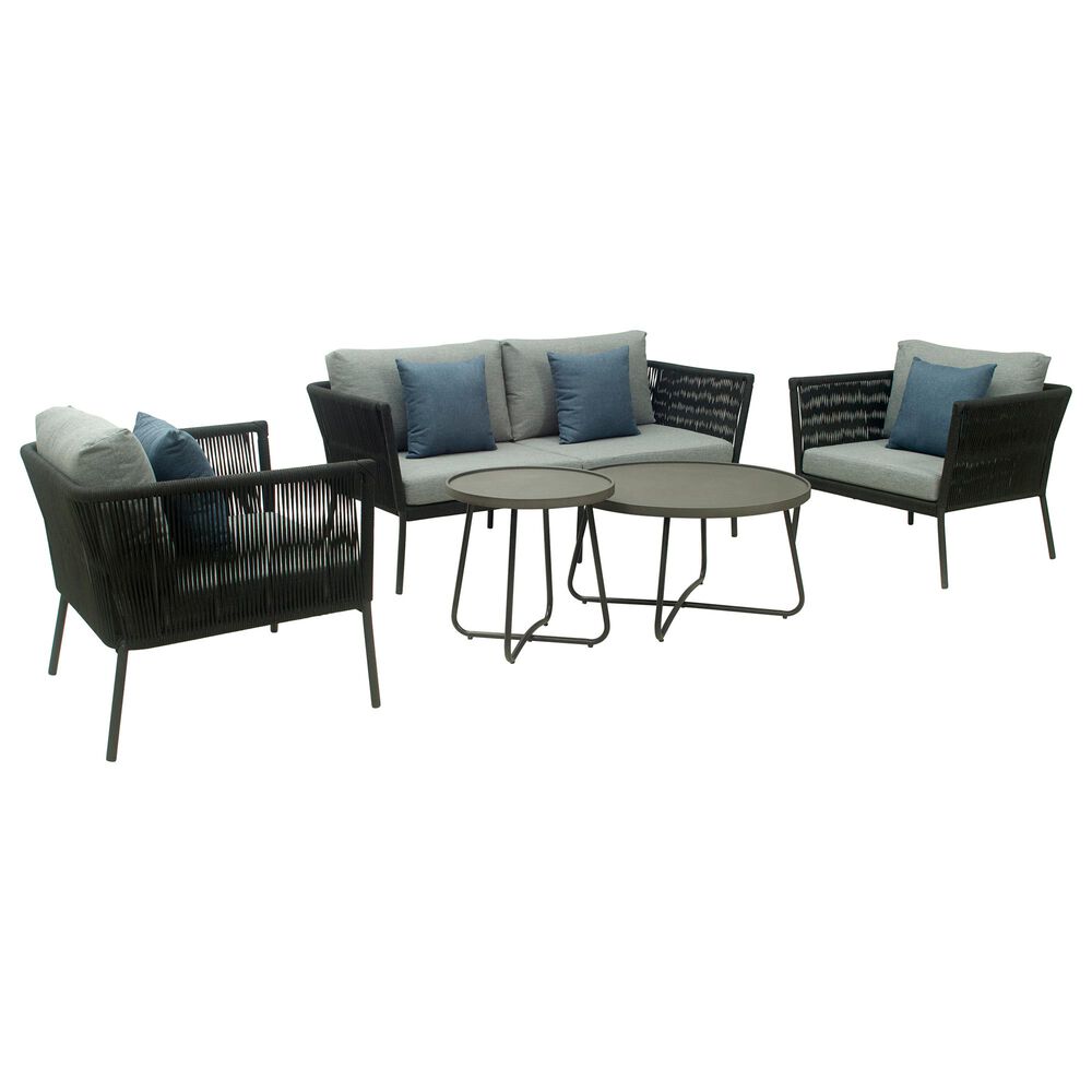 GreyPoint Waverly 2-Seater Conversation Set in Black/Dark Gray, , large