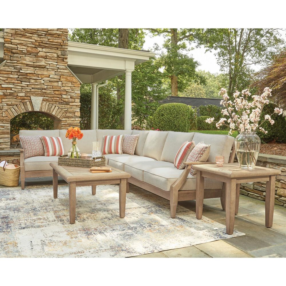 Ashley Clare View 4-Piece Outdoor Sectional in Beige, , large