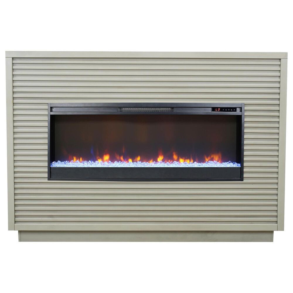 Legends Home Stardust Fireplace Mantel with Fireplace Insert in Sandstone, , large