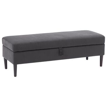 CorLiving Perry Storage Ottoman in Dark Grey Velvet, , large