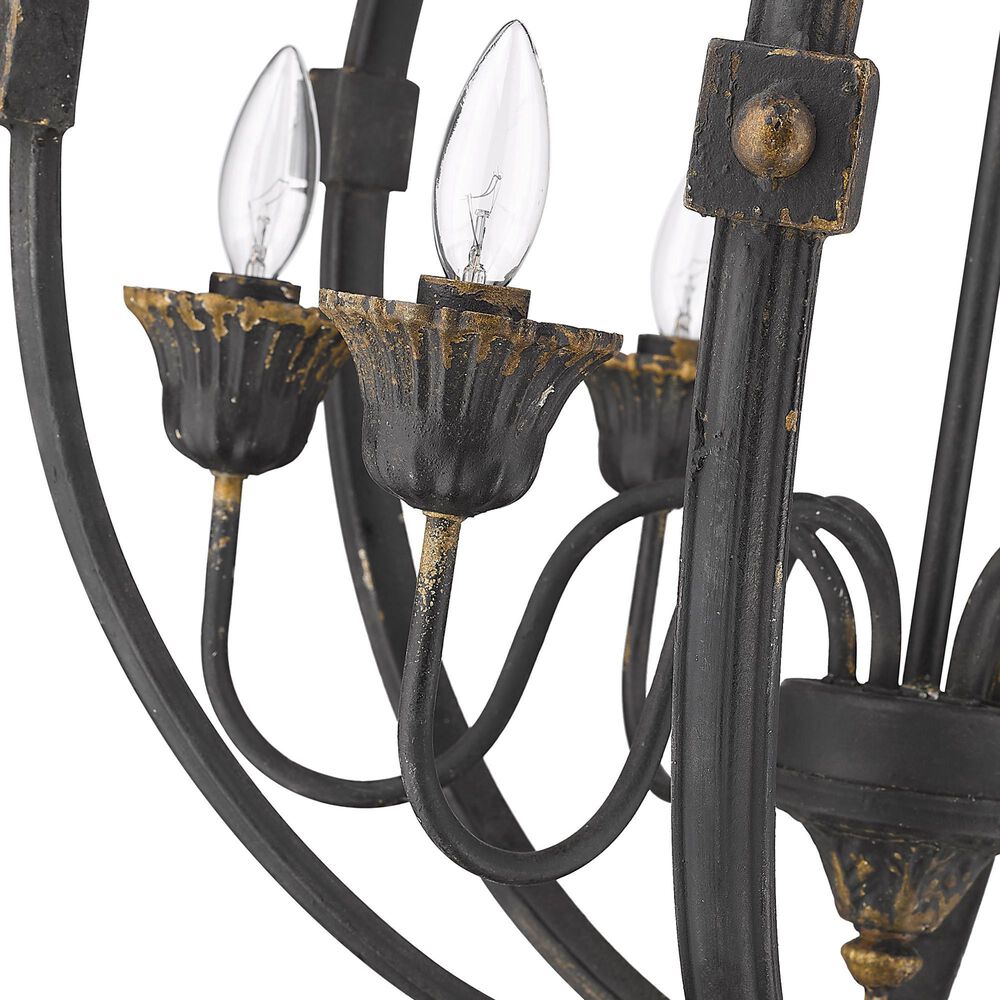 Golden Lighting Jules 6-Light Chandelier in Antique Black, , large