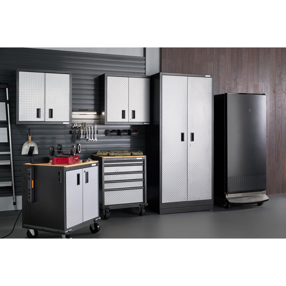 Gladiator Premier 84" Tall Cabinet in Silver Tread, , large