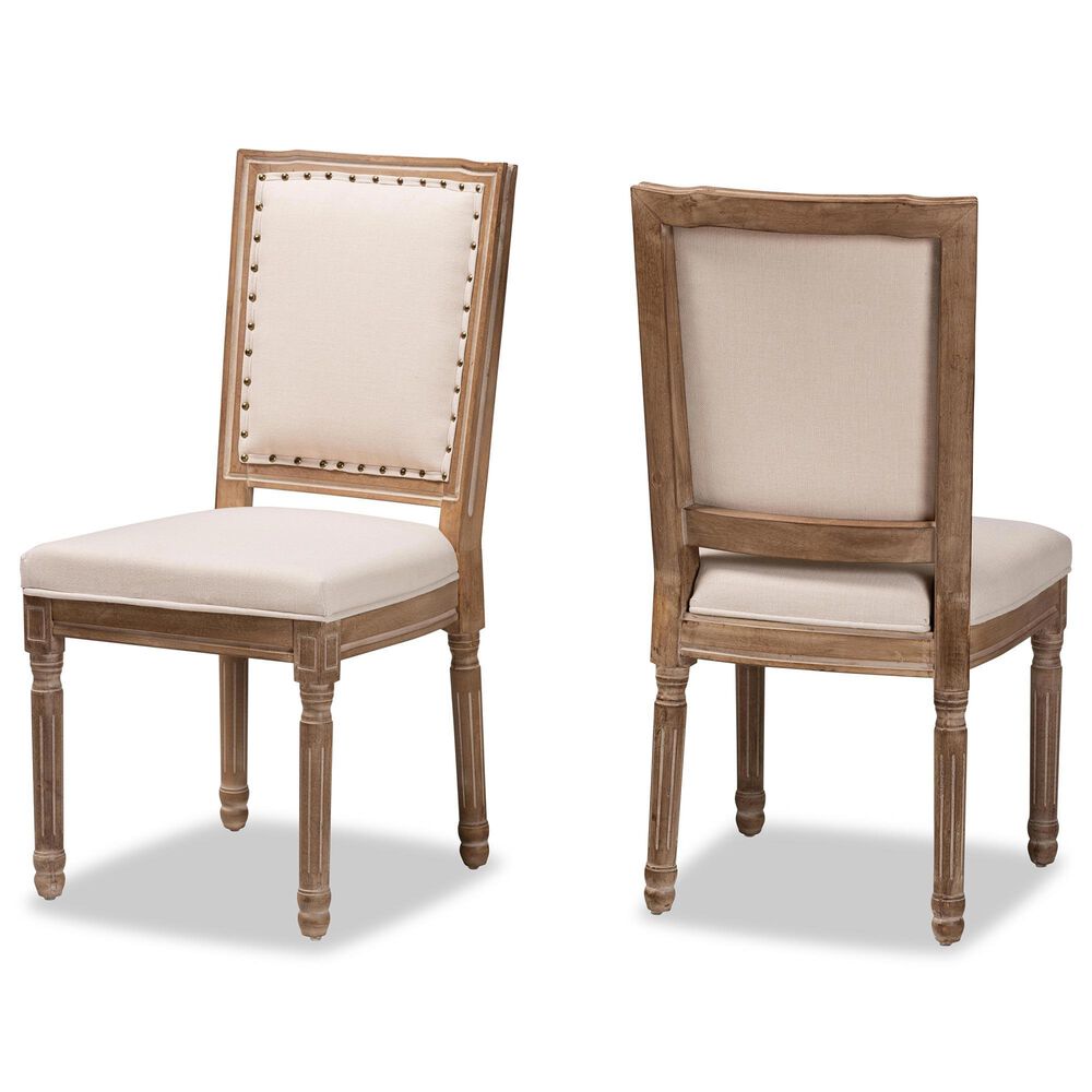 Baxton Studio Louane Dining Chair in Antique Brown (Set of 2), , large