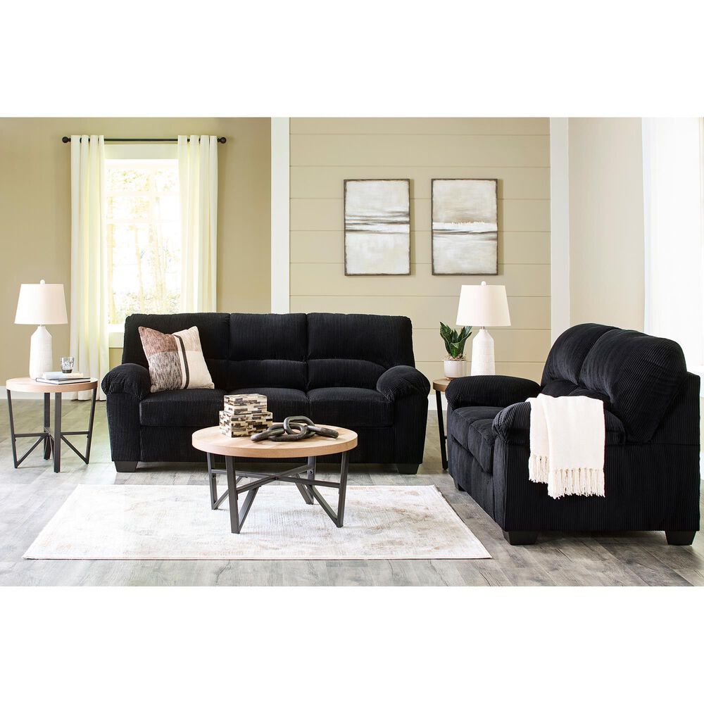 Ashley SimpleJoy Stationary Sofa in Onyx, , large