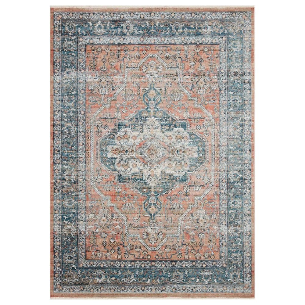Magnolia Home Elise ELI-01 6"7" x 9"9" Coral and Blue Area Rug, , large