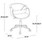 LumiSource Curvo Swivel Task Chair with Light Grey Faux Leather Cushion in Chrome, , large