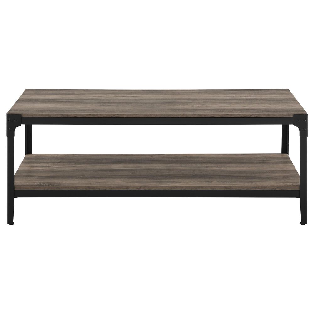 Walker Edison Angle Iron Coffee Table in Grey Wash, , large