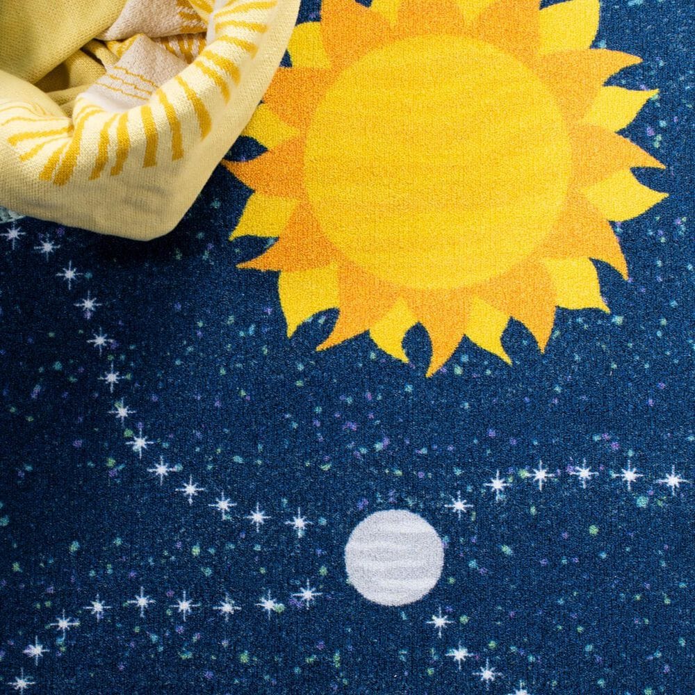 Safavieh Kids Playhouse 5&#39;5&quot; x 7&#39;7&quot; Navy and Gold Rug, , large