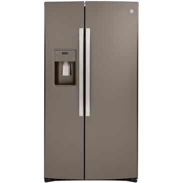 GE Appliances 21.8 Cu. Ft. Counter Depth Side by Side Refrigerator in Slate, , large