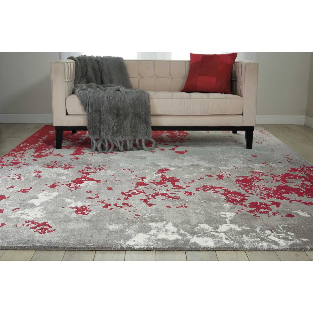 Nourison Twilight TWI21 12&#39; x 15&#39; Grey and Red Area Rug, , large