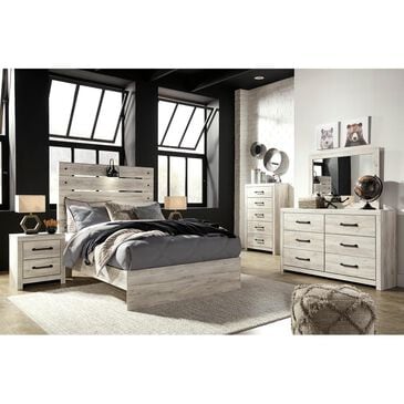 Ashley Cambeck 5 Piece Full Bed Set in Whitewash with Lighting, , large