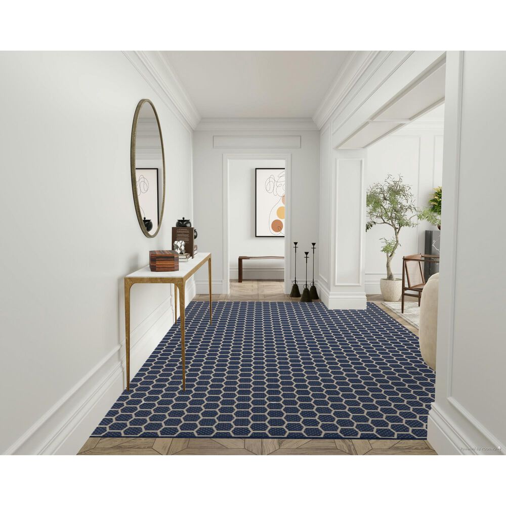 Nourison Twist Reversible 9&#39; x 12&#39; Navy Indoor/Outdoor Area Rug, , large