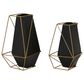 Maple and Jade 11" Geometric Vase in Black and Gold (Set of 2), , large
