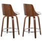 Lumisource Gianna 24" Swivel Counter Stool in Walnut and Chrome (Set of 2), , large