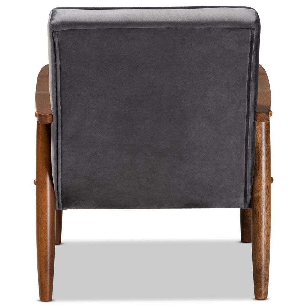 Baxton Studio Sorrento Arm Chair in Grey, , large