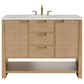 James Martin Solene 48" Single Bathroom Vanity in Seaside Oak with 3 cm Victorian Silver Quartz Top, Rectangular Sink and FreePower Wireless Charger, , large