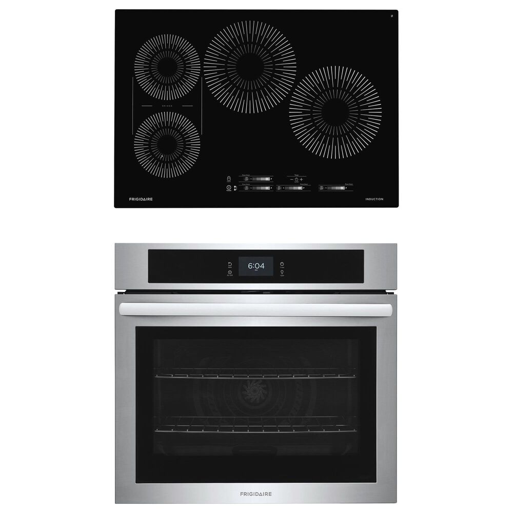 Frigidaire 2-Piece Kitchen Package with Stainless Steel 5.3 Cu. Ft. Single Electric Wall Oven and Black 30" Induction Cooktop, , large