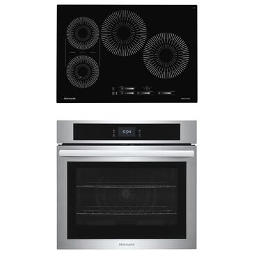 Frigidaire 2-Piece Kitchen Package with Stainless Steel 5.3 Cu. Ft. Single Electric Wall Oven and Black 30" Induction Cooktop, , large