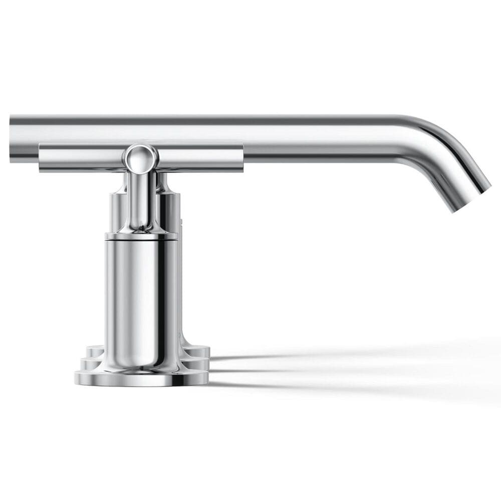 Kohler Purist Widespread Bathroom Sink Faucet with Cross Handles and Low Gooseneck Spout in Polished Chrome, , large