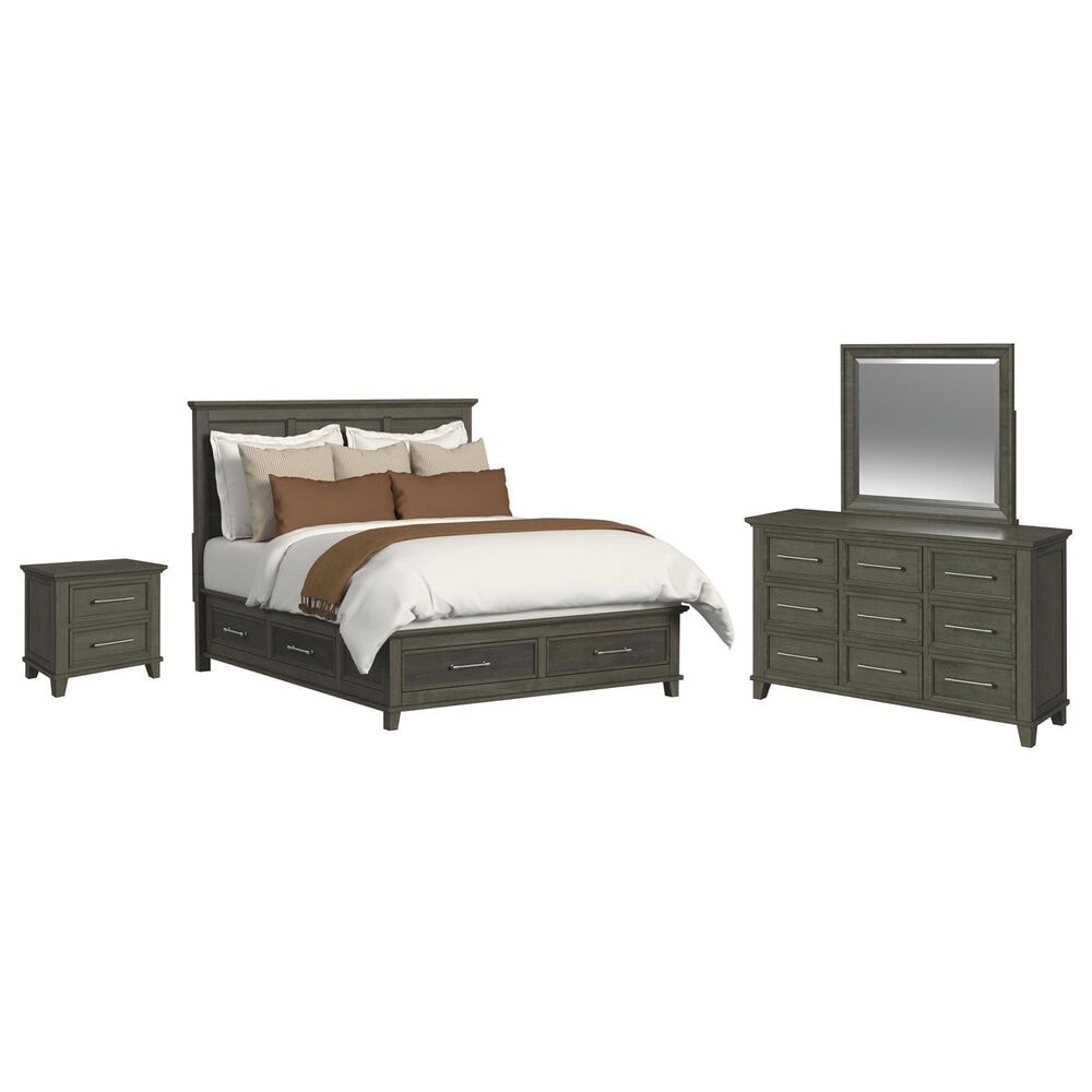 Mayberry Hill Canterbury 4-Piece King Storage Bedroom Set in Grey, , large