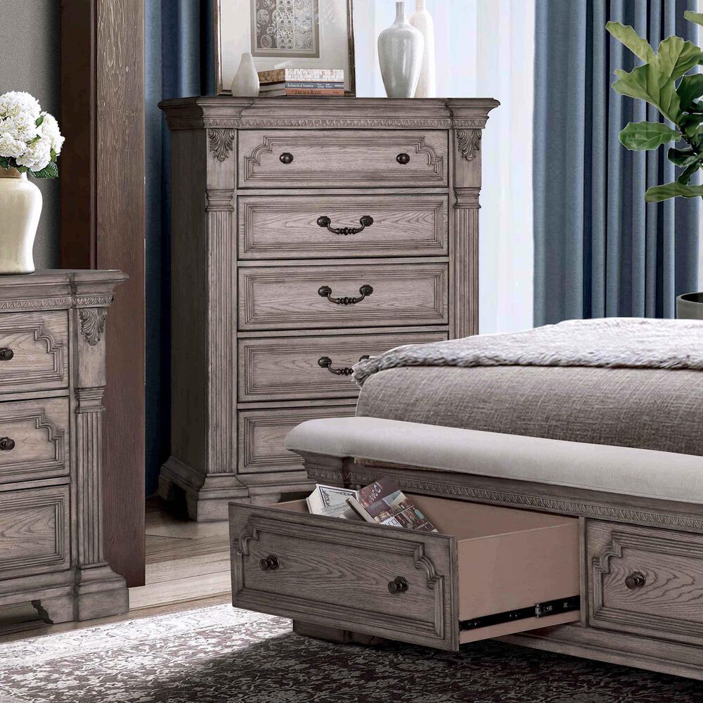 Sasha Lee Delano 5-Drawer Chest in Light Taupe, , large