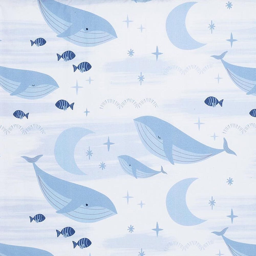 Lambs and Ivy Bubbles and Squirt Whale/Ocean Aquatic 3-Piece Baby Crib Bedding Set in Blue and White, , large