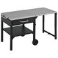 Hearth and Haven Outdoor Foldable Kitchen Cart with Side Table in Black, , large