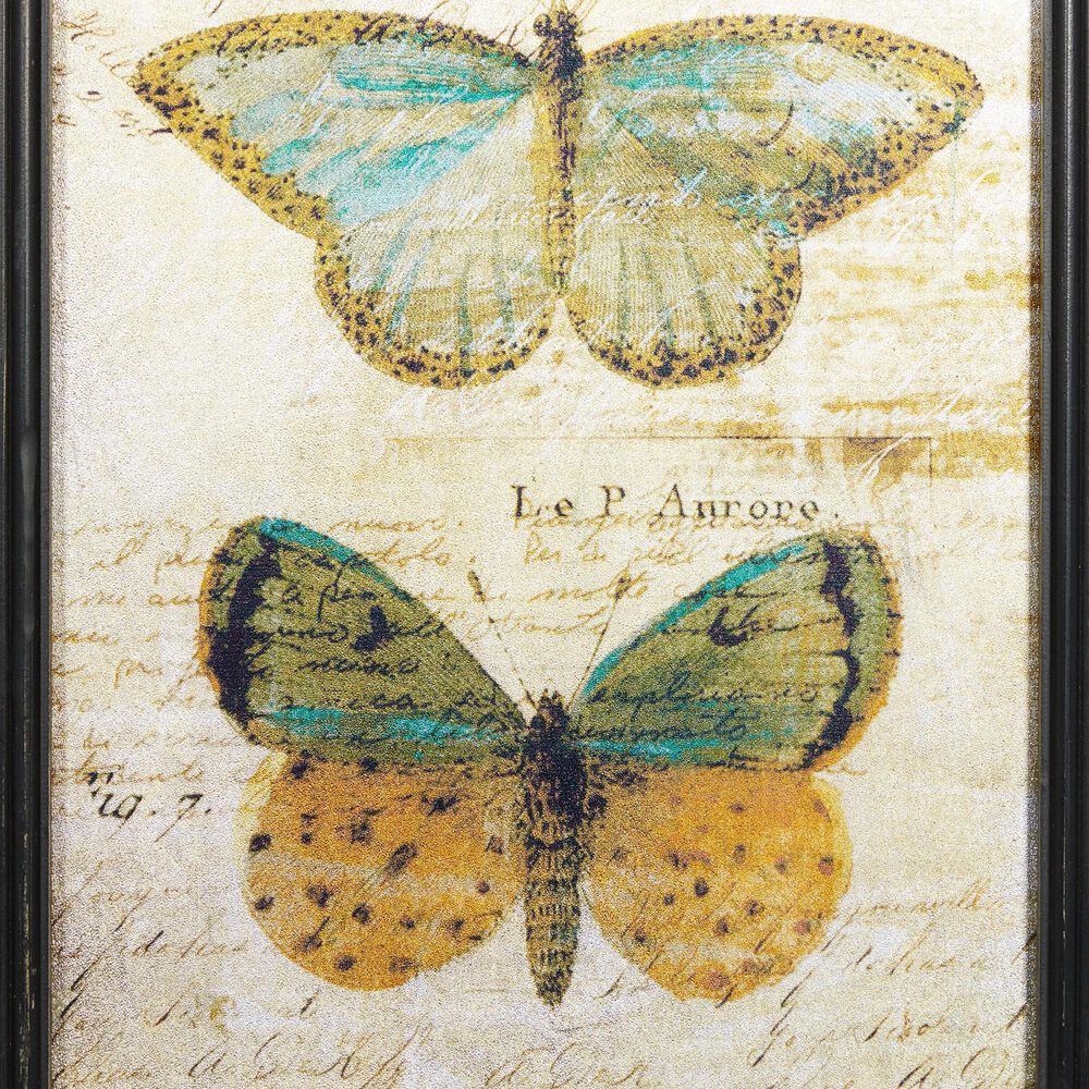 Maple and Jade 11&quot; x 36&quot; Butterfly Framed Wall Art in Orange, Black and Blue &#40;Set of 2&#41;, , large
