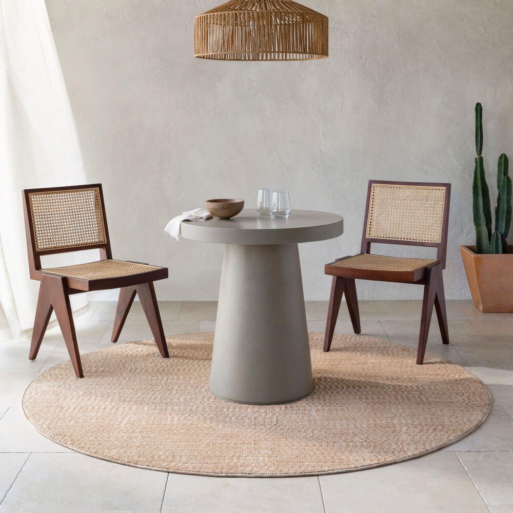 Surya Masterpiece MPC-2304 Beige, Tan and Medium Brown 6'7" Round Area Rug, , large