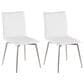Lumisource Mason Swivel Side Chair with White Upholstered in Brushed Stainless Steel (Set of 2), , large