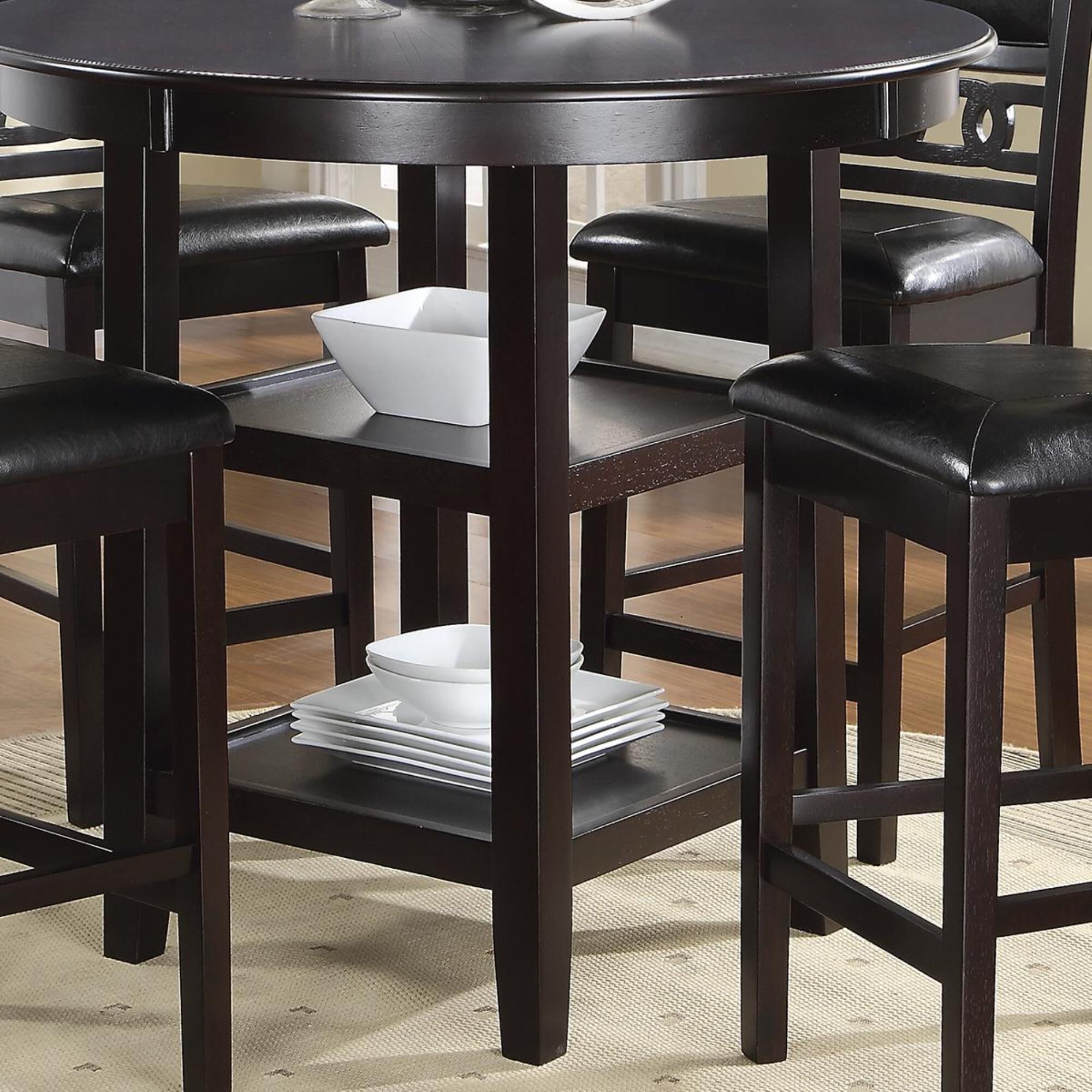 New Heritage Design Gia 5 Piece Counter Height Dining Set in Ebony