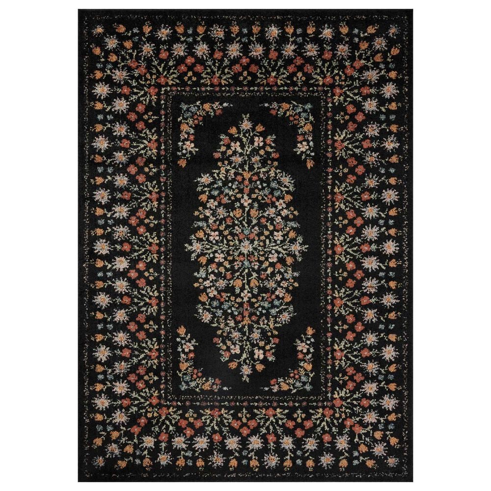 Rifle Paper Co Laurel Eleanor 7"10" x 10" Black Area Rug, , large