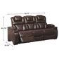 Ashley Warnerton Dual Power Reclining Sofa with Power Headrests in Chocolate, , large