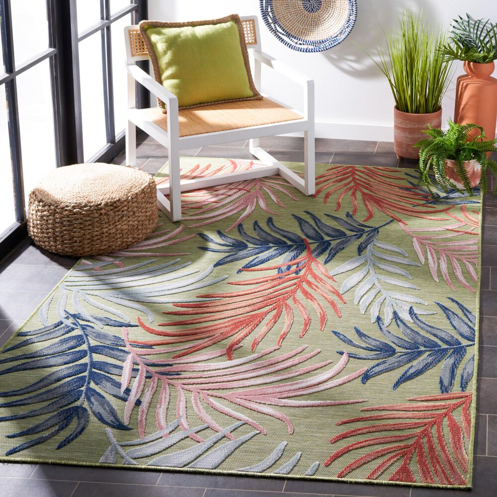 Safavieh Cabana CBN458F 4&#39; x 6&#39; Grey and Rust Indoor/Outdoor Area Performance Rug, , large