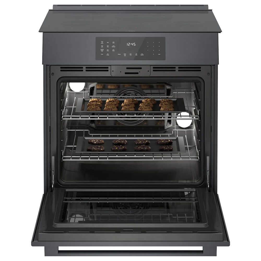 Bosch 800 Series 2-Piece Kitchen Package with 4.6 Cu. Ft. Induction Slide-in Range and 1.9 Cu. Ft. Over-The-Range Microwave in Black Stainless Steel, , large