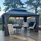 HOMLUX 14-ft x 11-ft Double Roof Outdoor Gazebo Gray Gazebo with Hardtop Roof (Screen Included), , large