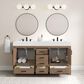 37B Alanya 60" Double Bathroom Vanity in Walnut Drift with White Composite Stone Top, , large