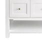 James Martin Breckenridge 48" Single Bathroom Vanity in Bright White with 3 cm Carrara White Marble Top and Rectangular Sink, , large