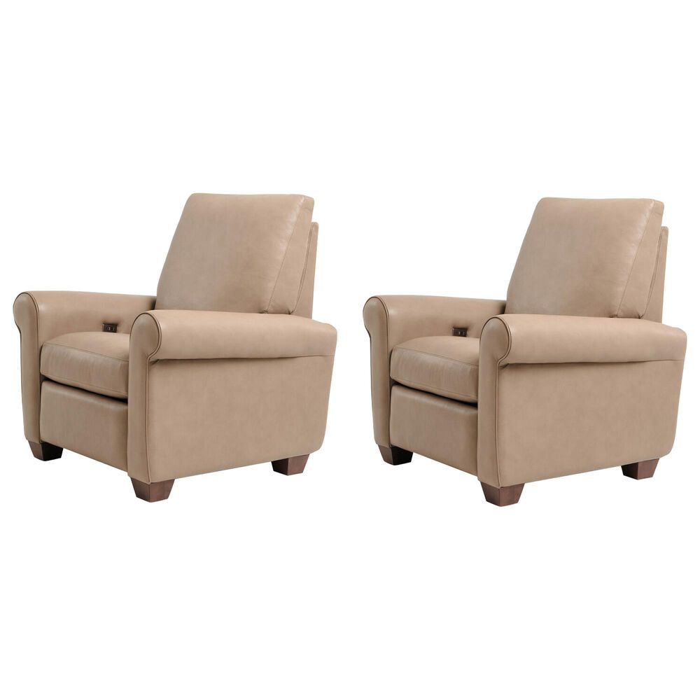 American Leather Savoy Power Recliner in Titan Champagne (Set of 2), , large