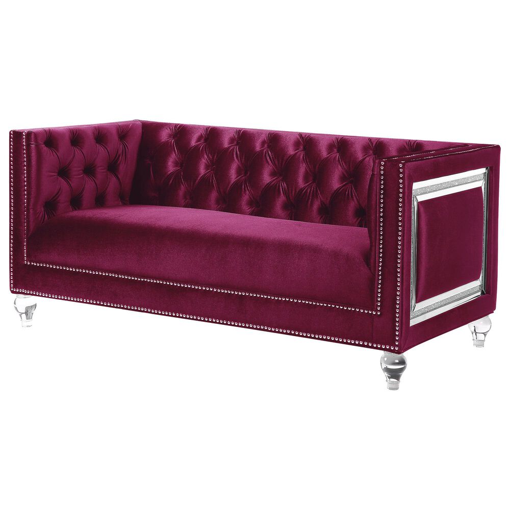 Gunnison Co. Heibero Loveseat in Burgundy Velvet, , large