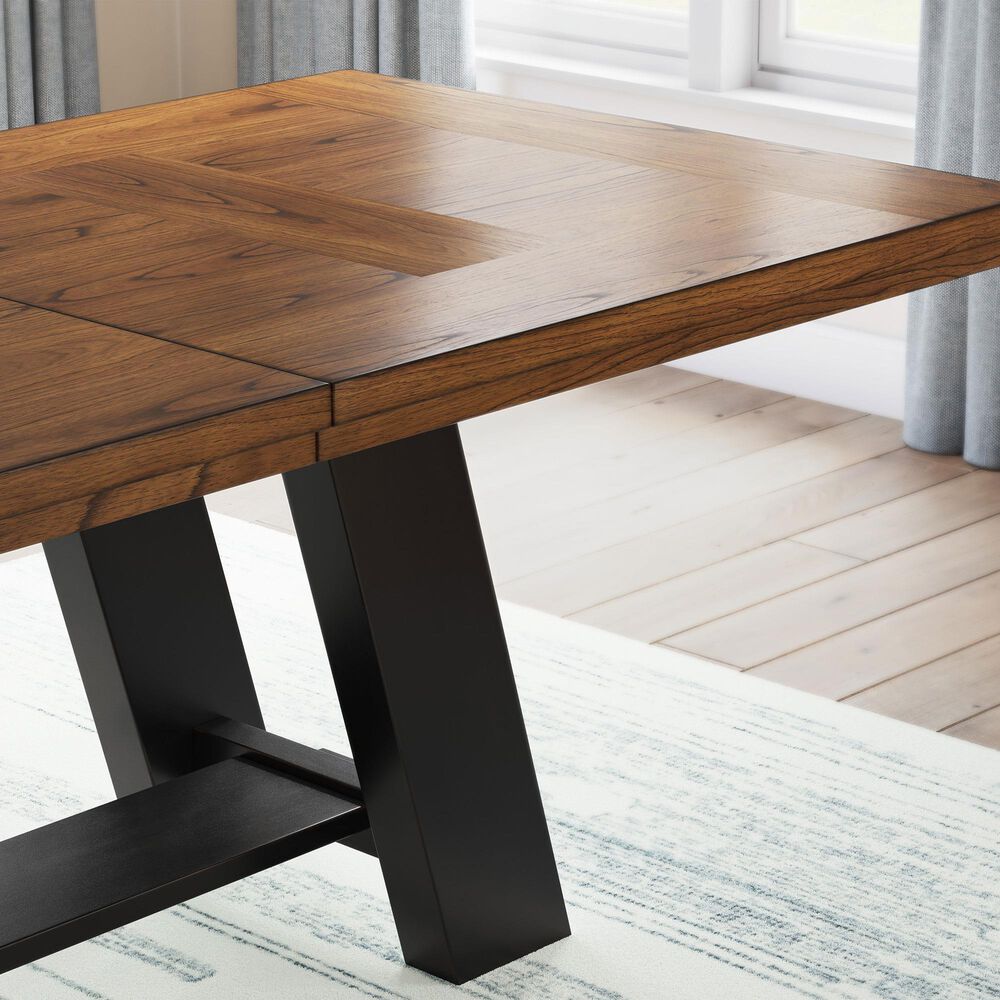 Ashley Greddinton 7-Piece Rectangular Extension Dining Set in Medium Brown and Black, , large