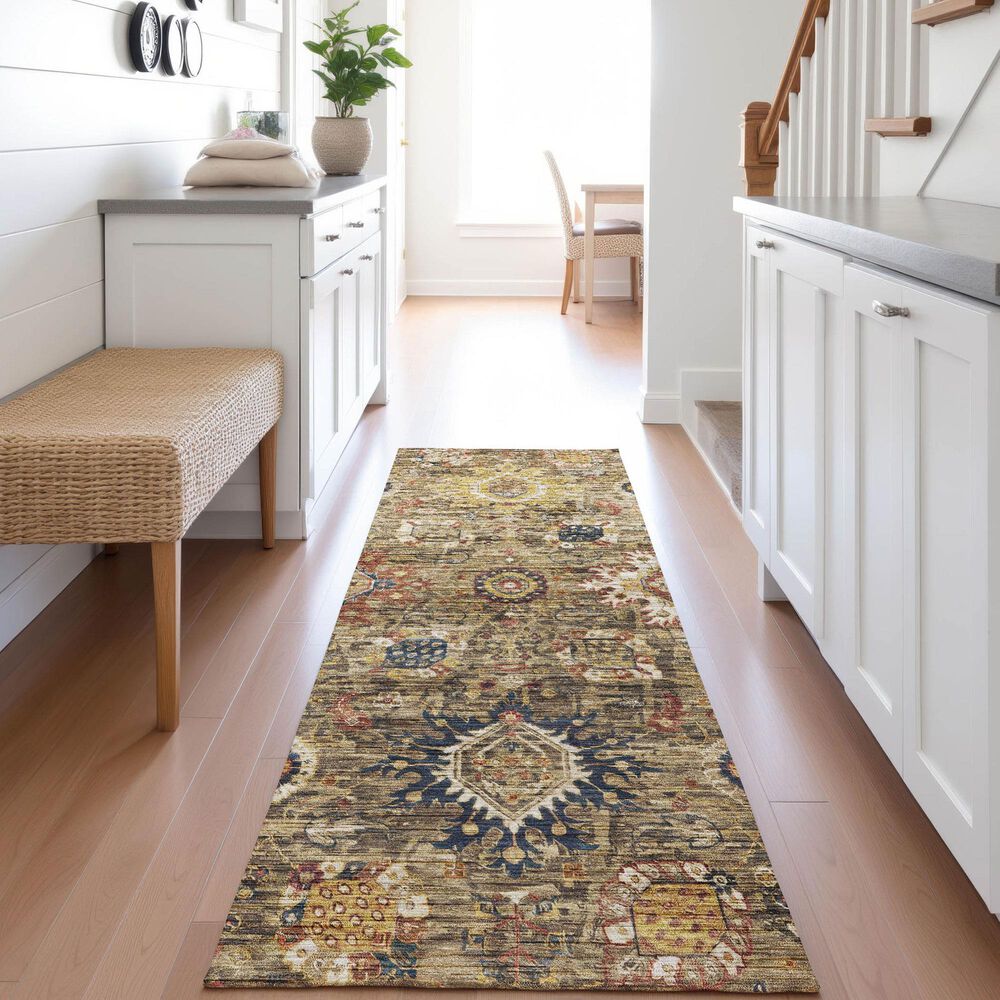 Dalyn Rug Company Silk Road Clove, Brown, Gold, Copper and Charcoal 2&#39;3&quot; x 7&#39;6&quot; Runner, , large