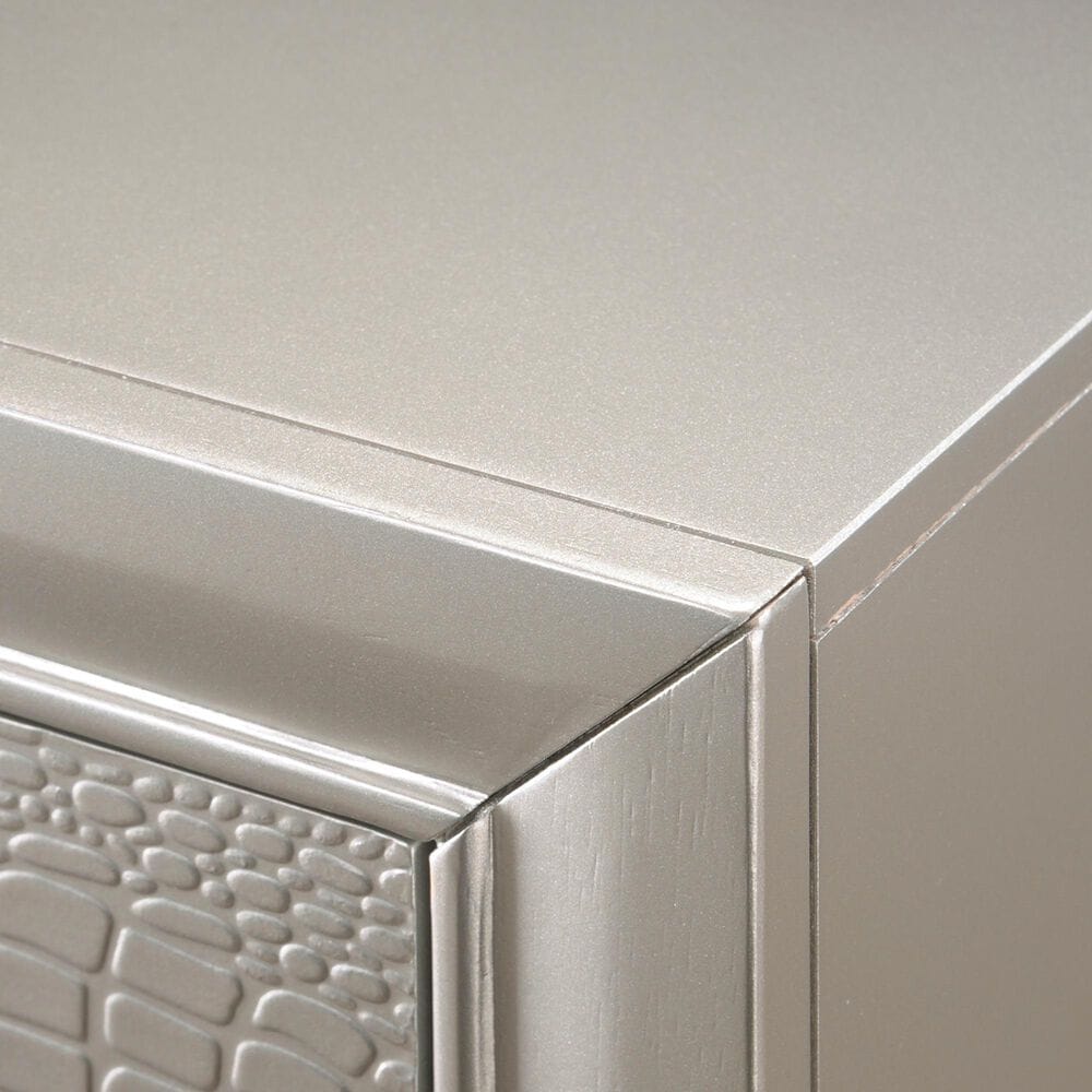 Crown Mark Lyssa 5-Piece Queen Panel Bedroom Set with Two Nightstands in Champagne, , large