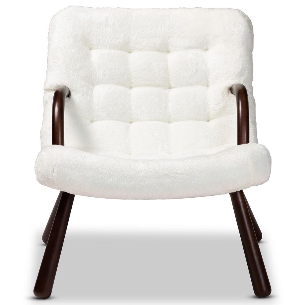 Baxton Studio Eisa Accent Chair in White, , large