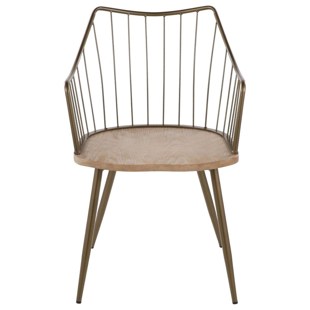 Lumisource Winston Farmhouse Chair in Antique Copper Metal and Whitewashed Wood By LumiSource, , large