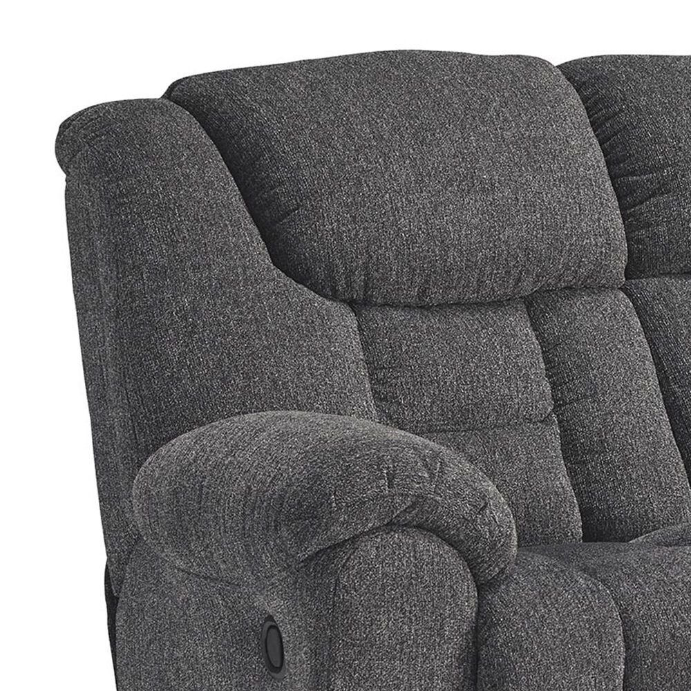 Ashley Foreside Manual Reclining Sofa in Charcoal, , large