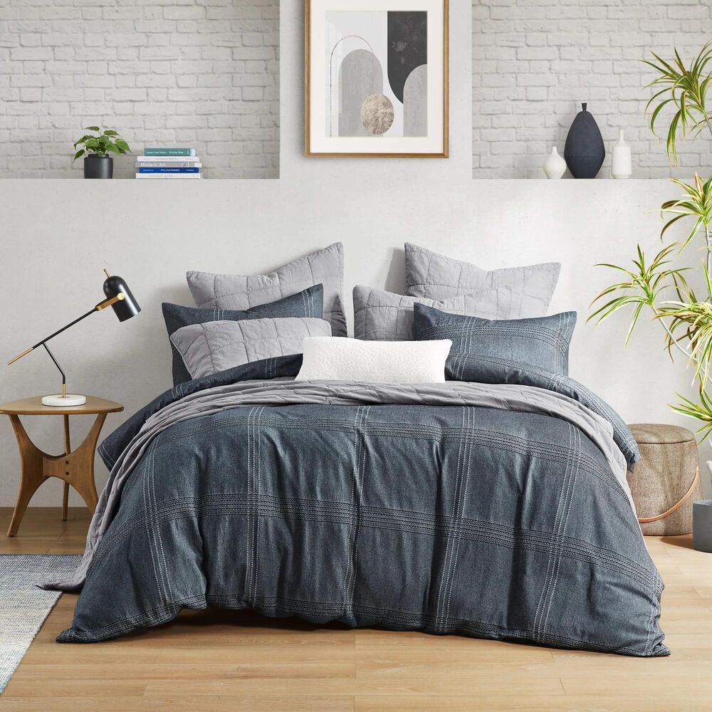 Hampton Park Anders 3-Piece Full/Queen Duvet Set in Charcoal, , large