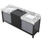 Lexora Home Zilara 80" Double Bathroom Vanity in Black and Grey with 11 cm Castle Grey Marble Top and Rectangular Sinks, , large