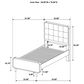 Pacific Landing Robyn Twin Upholstered Platform Bed in Dark Gray and Dark Walnut, , large